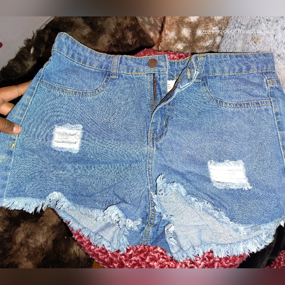 Distressed Denim Shorts
